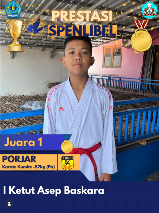 Selamat dan apresiasi setinggi-tingginya kepada: 🏆 𝐈 𝐊𝐞𝐭𝐮𝐭 𝐀𝐬𝐞𝐩 𝐁𝐚𝐬𝐤𝐚𝐫𝐚  atas keberhasilannya meraih 𝐉𝐮𝐚𝐫𝐚 𝟏 🥇 dalam ajang 𝐏𝐎𝐑𝐉𝐀𝐑 – 𝐊𝐚𝐫𝐚𝐭𝐞 𝐊𝐮𝐦𝐢𝐭𝐞 -𝟓𝟕𝐤𝐠 (𝐏𝐚) 🥋🔥